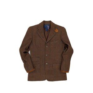 Vintage Polo Ralph Lauren Made in USA Truffle Equestrian Plaid Blazer Size 6